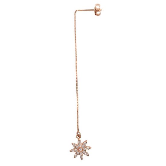 Fate Jewellery Oorbellen FJ228 - Hanging Star - 925 ZIlver - Rose verguld -  Studs