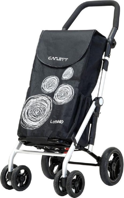 Carlett - Boodschappentrolley met 4 wielen. Opvouwbare boodschappentrolley met grote inhoud 25 kg, hoofdtas 36 l, koeltas 7,5 l en achterzak, Lett430 Urban Duo, kersenrood