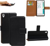 GALATA®  Ultra echt lederen wallet case - booktype voor Sony Xperia XA hoesje - Zwart