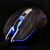 AULA-serie stiekem strijd USB Wired Kleurrijke licht optische 6D Game Mouse, maximale resolutie van 2000 DPI (zilver)