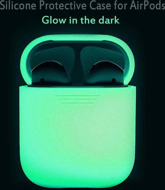 Reparatie mogelijk Kelder Persoonlijk Airpods Silicone Case Cover Hoesje geschikt voor Apple Airpods - glow in  the dark | bol.com