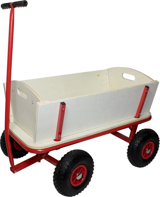 SUNNY Billy Chariot de Transport en Bois, Chariot pour Enfants rouge, Capacité 100 kilos