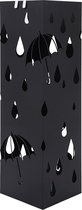 Porte-parapluie - Métal - Motif pluie - Zwart