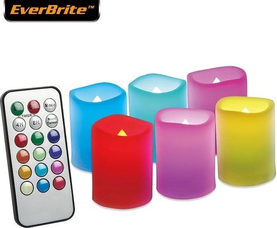 Everbrite led kaarsen | 6 stuks | Met afstandsbediening om kleur te  veranderen... | bol.com