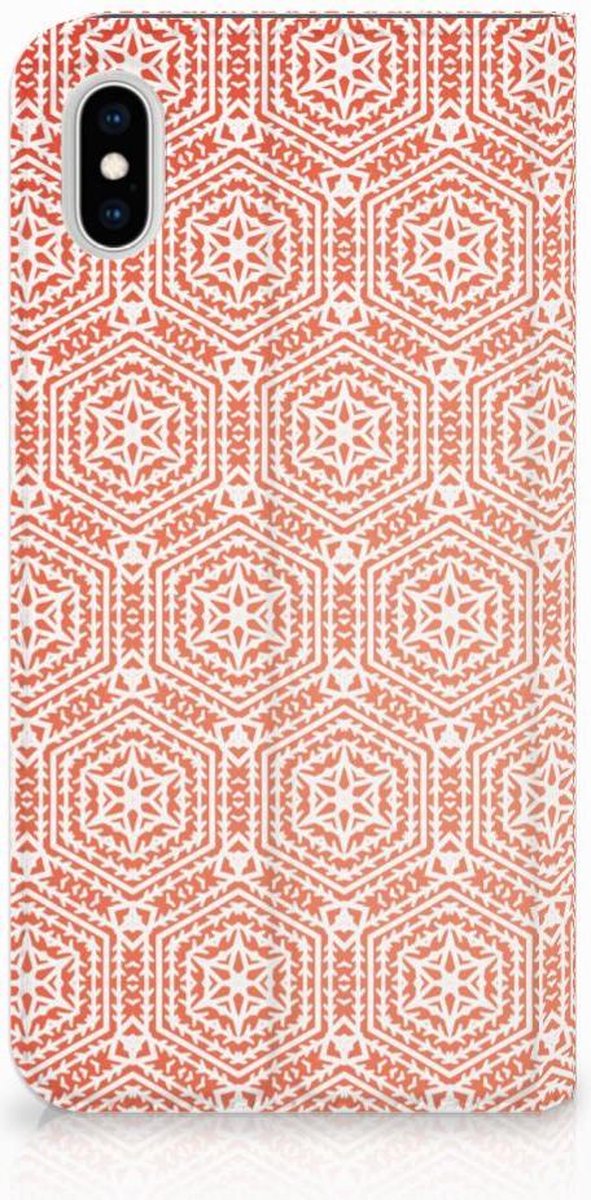 Apple iPhone Xs Max Hoesje met Magneet Pattern Orange