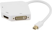 Deltaco DP-MULTI2 Mini Displayport vers HDMI, VGA et DVI Single Link 1920 x 1080 câble adaptateur vrac blanc