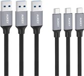 Aukey USB-C kabel CB-CMD1 3 Pack - 1m - Zwart