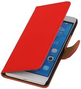 Bookstyle Wallet Case Hoesjes voor Huawei Honor 6 Plus Rood