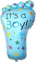 Blauwe folie Ballon Voet 82cm- Kraamcadeau – Geboorte versiering – Geboorte ballonnen – Feest versiering – Baby Shower – Geboorte jongen