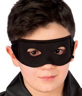 CARNIVAL TOYS - Zwart ridder masker van stof voor kinderen - Maskers > Masquerade masker