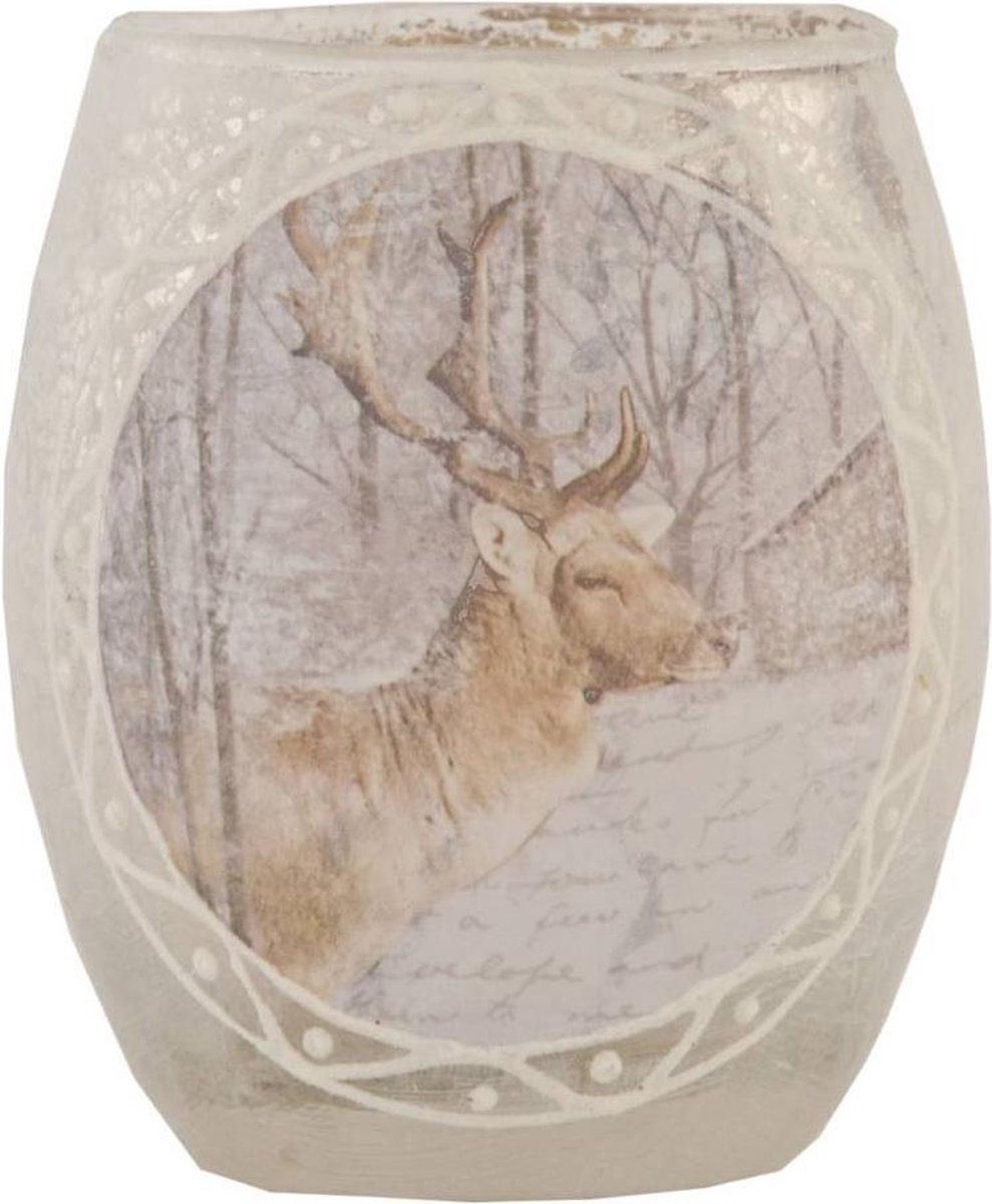 6GL1033 - Waxinelichthouder - Doorsnede/hoogte: 8 x 9 cm - glas - wit