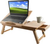 Houten Laptoptafel - Laptop Verhoger Schoottafel - Verstelbare Bed/Schoot Notebook Standaard - Verstelbaar - Maximale schermformaat: 25 - Minimale schermafmeting: 9