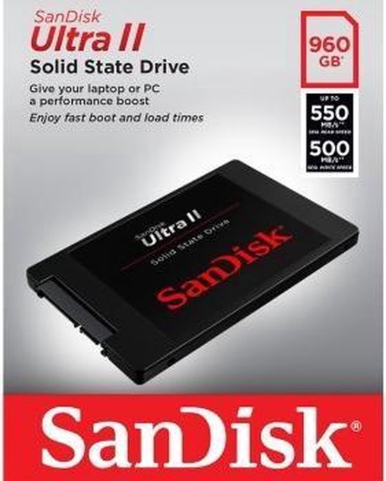 SanDisk Ultra II SSD - 960GB interne opslag - Snelle prestaties | bol