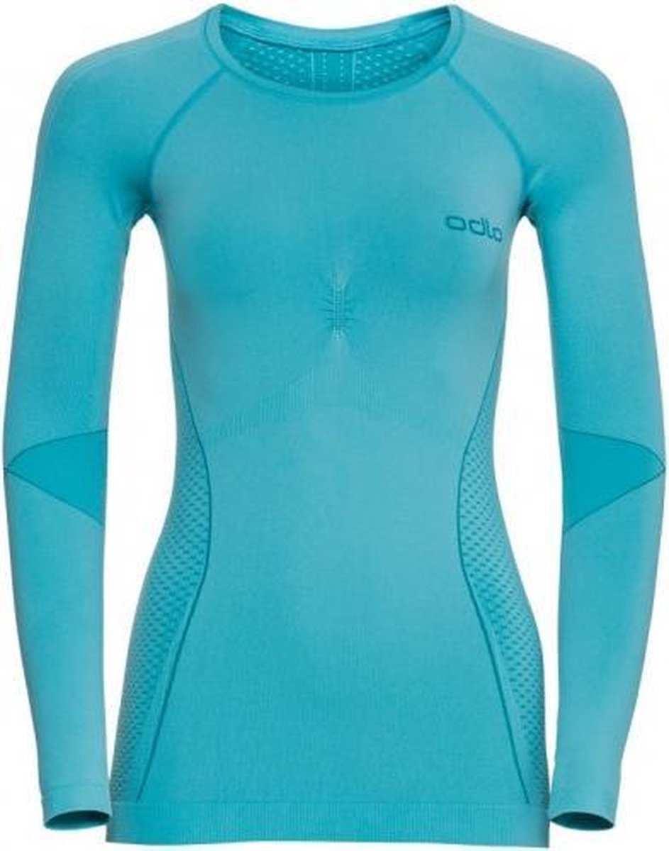 Odlo thermoshirt long sleeve/ crew neck dames radiant Blauw