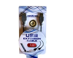 Maxxter USB  Verleng Kabel 5 Meter Zwart