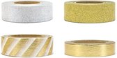 4 rolletjes zelfklevend decoratie tape goud - washi tape