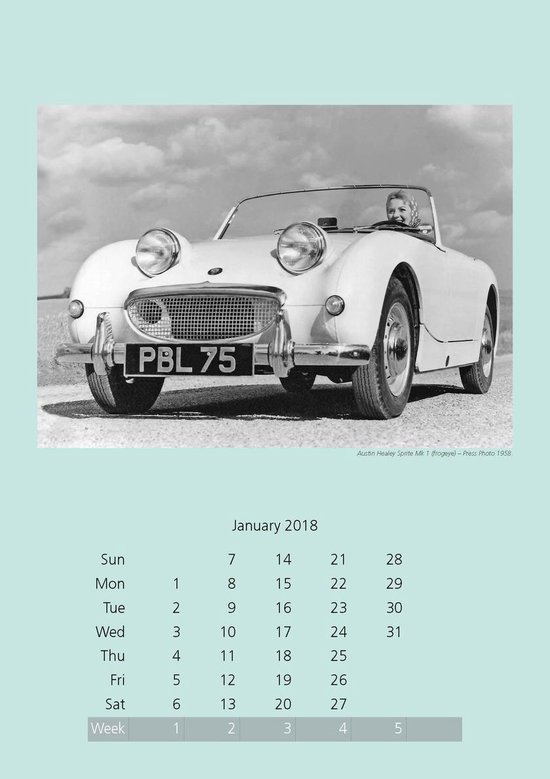 Austin Healey Calendar 2018