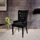 Fauteuil met houten frame fluweel zwart