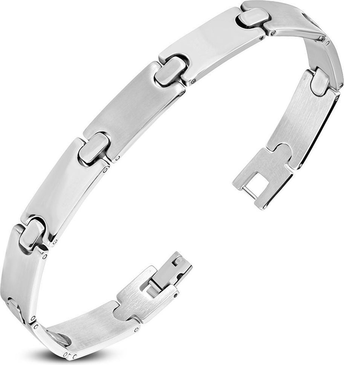 Amanto Armband Adin - 316L Staal - Mat/Blinkend - 9mm - 21cm