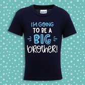 I'm going to be a brother Tshirt - grote broer - Navy - 104cm