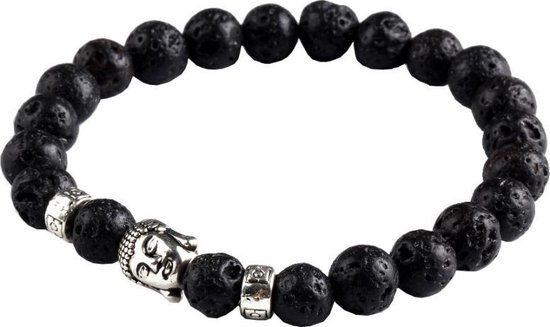 Fako Bijoux® - Buddha Armband - Deluxe - Lavasteen