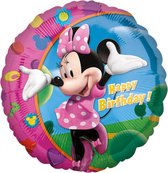 Aluminium ballon Happy Birthday Minnie™ - Feestdecoratievoorwerp