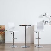 Barstoelen kunstleer wit 2 st (incl. vloerviltjes)