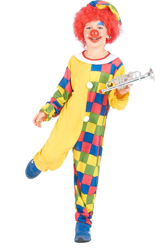 LUCIDA - Veelkleurig clown kostuum voor kinderen - S 110/122 (4-6 jaar)