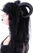 Restyle Haarband Sinister en roses ram horns Zwart