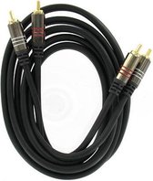 Kopp tulp audio kabel 2m verguld