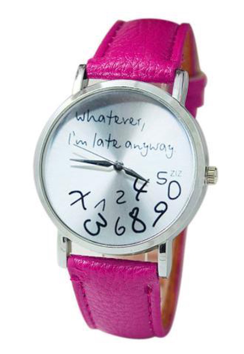 Whatever I'm Late Anyway Horloge - Roze