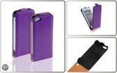 LELYCASE Flip Case Lederen Hoesje Apple iPhone 5 5S Lila