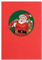 borduurpakket 12.101 kerstkaart, kerstman (incl. p.p. kaart en enveloppe)