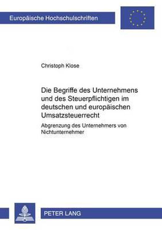 Europaeische Hochschulschriften Recht-Die Begriffe Des Unter ... - cover
