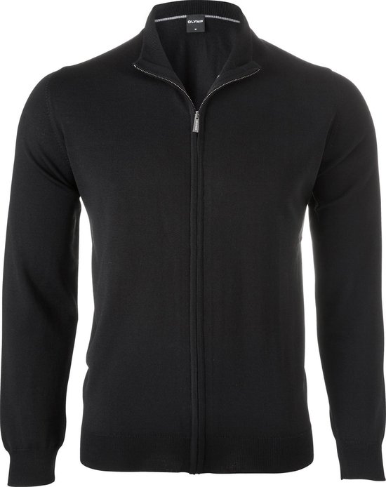 OLYMP modern fit vest wol - zwart met rits - Maat: S