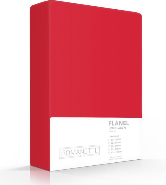Luxe Flanel Hoeslaken Rood | 160x200 | Warm En Zacht | Uitstekende Kwaliteit