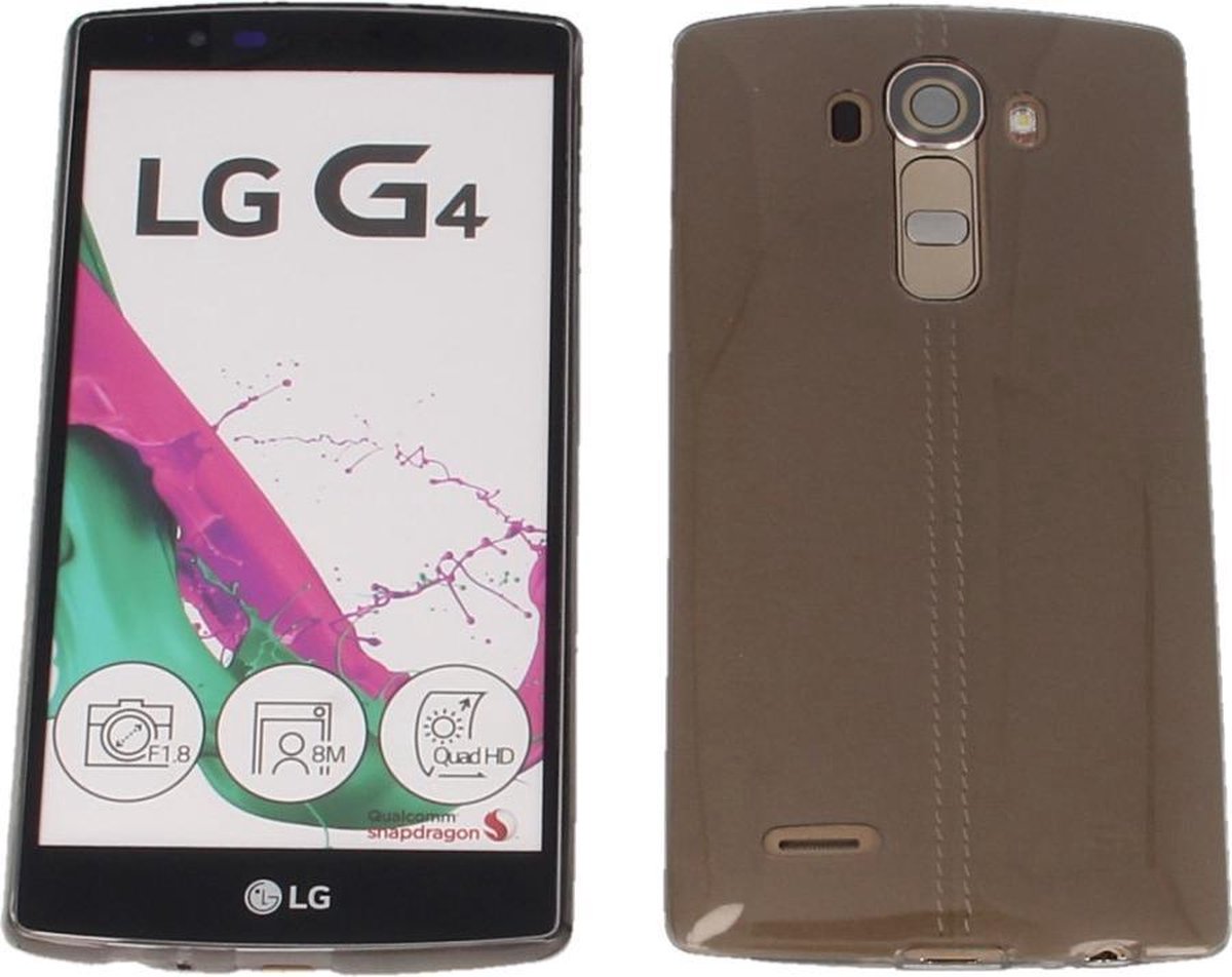 LG G4 Ultra Thin Matte Soft Back Skin case Transparant Grijs Grey