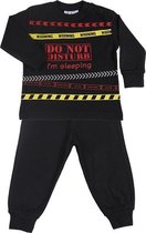 Fun2Wear Do not Disturb Kinder / Tiener Pyjama Zwart maat 140
