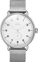 AVA Fríge Silver•Vit - Unisex Horloge - Staal - Zilverkleurig - Ø 43mm - Limited Edition