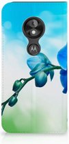 Motorola Moto E5 Play Standcase Hoesje Design Orchidee Blauw