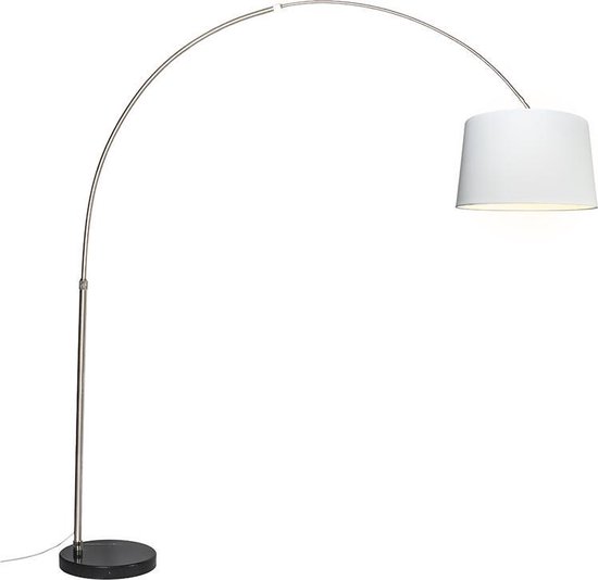 QAZQA Lampe à arc XXL - Lampe à arc sur pied - 1 lumière - H 2470 mm - Acier