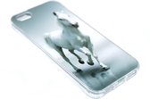 Paarden hoesje wit siliconen iPhone 5 / 5S / SE