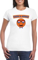 Holland coole smiley t-shirt wit dames S