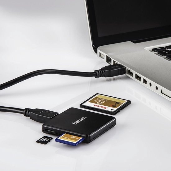 Hama USB-3.0-multi-kaartlezer SD/microSD/CF Zwart - Hama