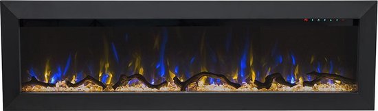 Design4AlleZ Elektrische inbouw sfeerhaard 128x45,5x18,5 cm - Zwart Staal