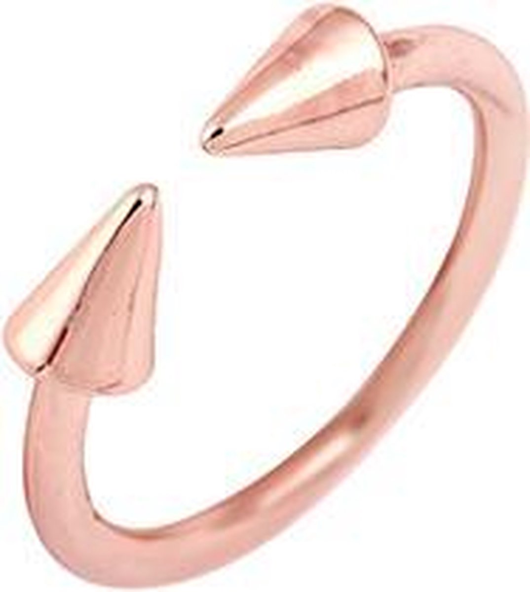 24/7 Jewelry Collection Dubbele Pijl Ring Verstelbaar - Verstelbare Ring - Róse Goudkleurig