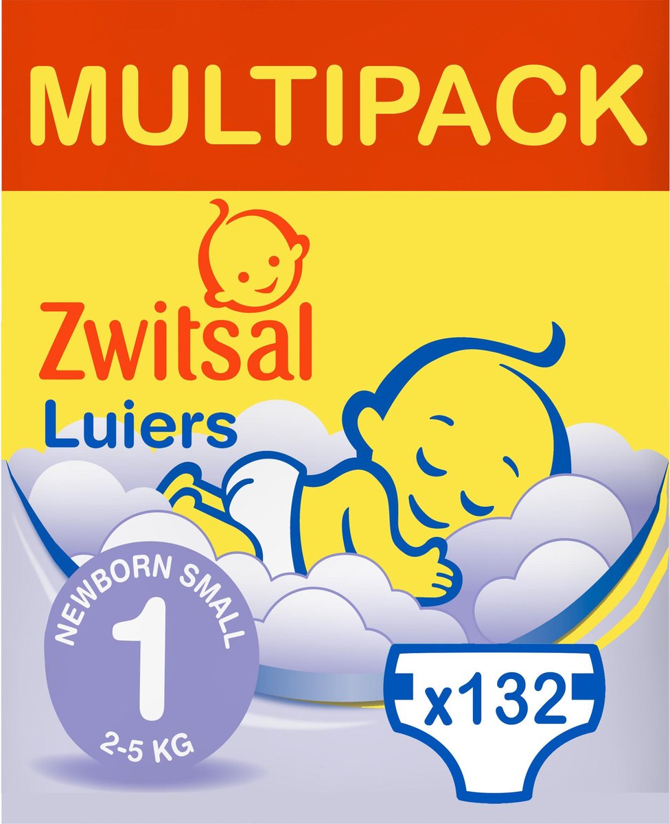 Bol Com Zwitsal Luiers New Born Maat 1 132 Stuks Voordeelverpakking