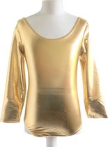 Ballet pakje goud - met lange mouw - maat 6 - 86-92