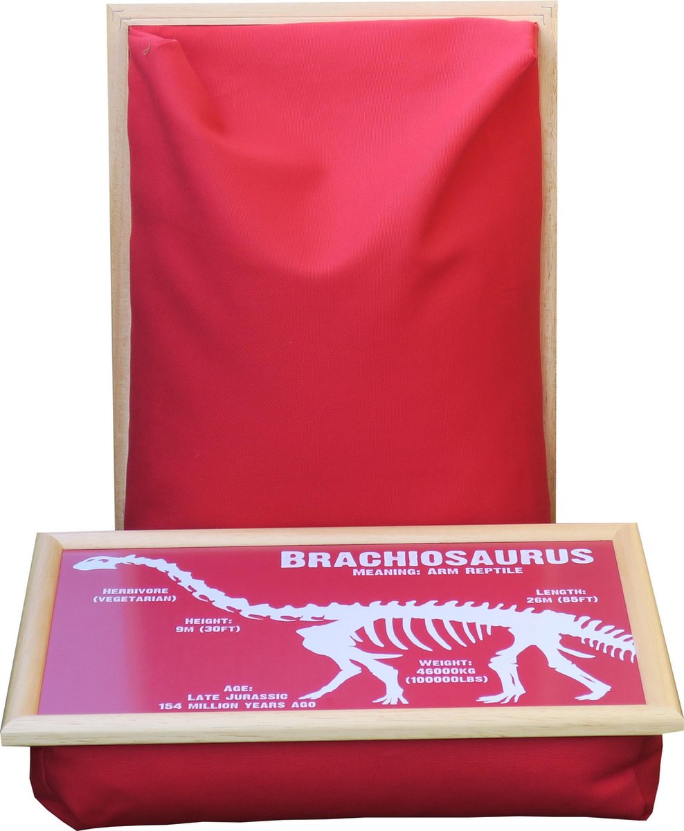 CW Laptray, Schoottafel, Schootkussen, Laptoptafel, Dienblad met kussen Dinosaurus - Brachiosaurus - 40x30 cm