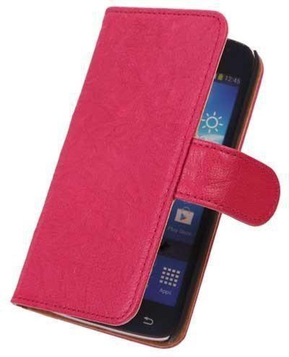 BestCases Fuchsia Luxe Echt Lederen Booktype Hoesje HTC One E8